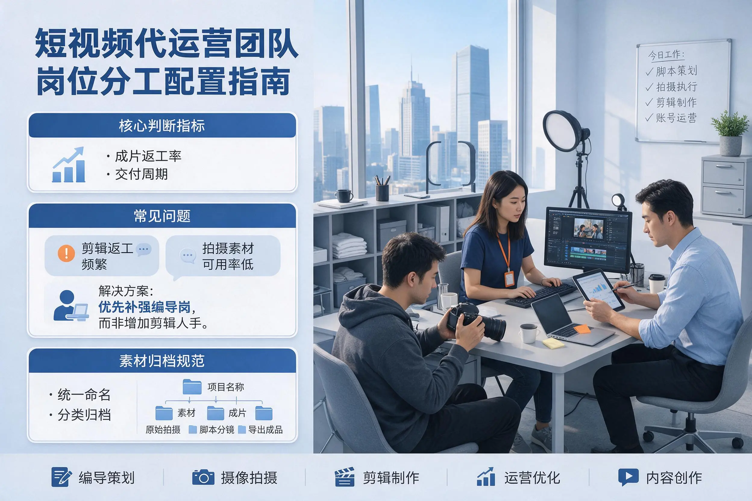 短视频代运营团队如何配置?内江企业岗位分工科普说明