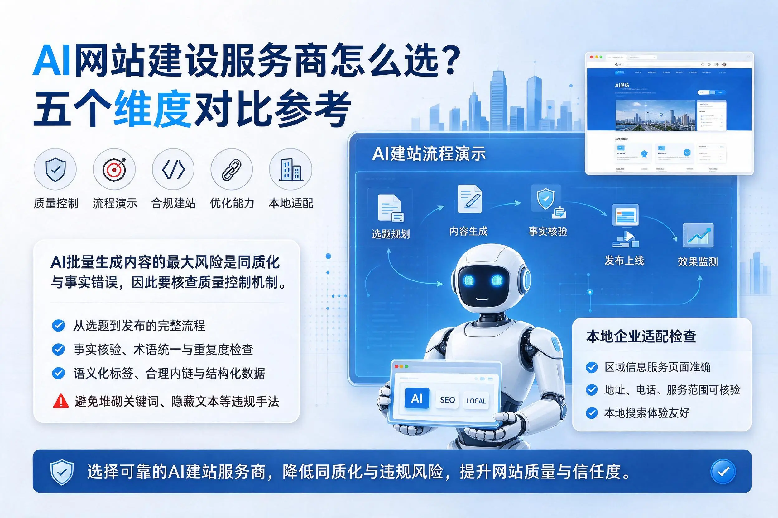 内江AI网站建设服务商怎么选？五个维度对比参考